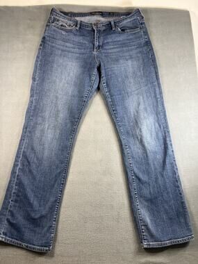 Lucky Brand Women's Blue Straight Jeans 12/31 Stretch Denim, 5-Pocket Design